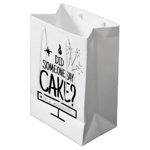 Cakeliefhebber citaat Minimaal Zwart typografie Wi Medium Cadeauzakje