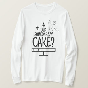 Cakeliefhebber citaat Minimaal Zwart typografie Wi T-shirt