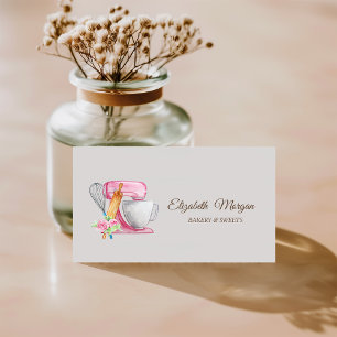 Cakemixer, garde, deegroller bakkerij bloemen visitekaartje