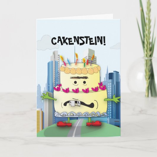 Cakenstein! Verjaardag Kaart (Voorkant)