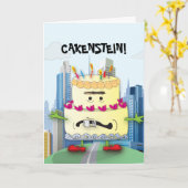 Cakenstein! Verjaardag Kaart (Gele Bloem)
