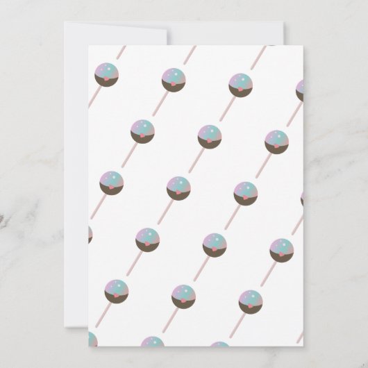 Cakepop Gender onthullen Uitnodiging (Achterkant)