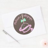 Cakepop Logo Banner Bow Zelfgemaakte Bakkerij Swir Ronde Sticker (Envelop)