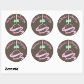 Cakepop Logo Banner Bow Zelfgemaakte Bakkerij Swir Ronde Sticker (Vel)