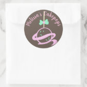 Cakepop Logo Banner Bow Zelfgemaakte Bakkerij Swir Ronde Sticker (Tas)