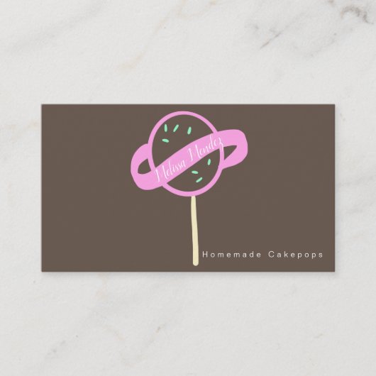 Cakepop Logo Banner Cake Decorator Swirls Visitekaartje (Voorkant)
