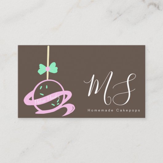Cakepop Logo Bow Banner Cake Decorator Swirls Visitekaartje (Voorkant)