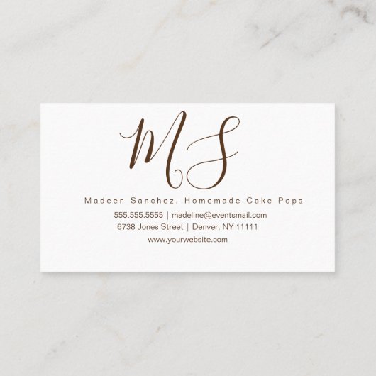 Cakepop Logo Sprinkles Pattern Bakery Visitekaartje (Achterkant)