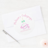Cakepop Logo strooit zelfgemaakte bakkerij swirls Ronde Sticker (Envelop)