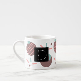 Cakepop Spikkels Hart Confetti Patroon Monogram Espresso Kop