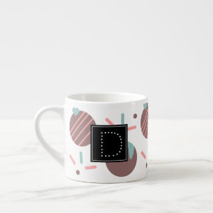 Cakepop Spikkels Hart Confetti Patroon Monogram Espresso Kop