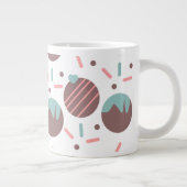 Cakepop Sprinkles Heart Confetti Pattern Monogram Grote Koffiekop (Rechts)