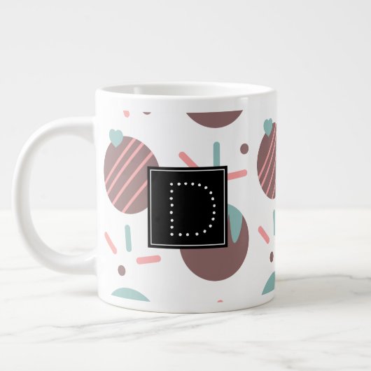 Cakepop Sprinkles Heart Confetti Pattern Monogram Grote Koffiekop (Links)