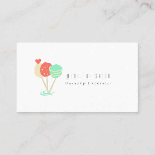 Cakepops Bakken Cake Decorator Krullen Visitekaartje (Voorkant)