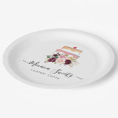 Cakery Business Waterkleur Bloemen Papieren Bordje (Gekanteld)