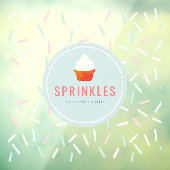 Cakery Cafe Pastel Kleur Sprins Raamsticker (Vel 3)