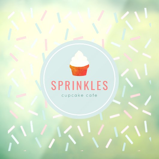 Cakery Cafe Pastel Kleur Sprins Raamsticker (Vel 3)