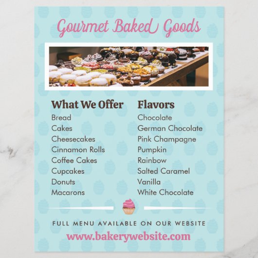 Cakes and Cupcakes Bakkerij Flyer Sjabloon (Achterkant)