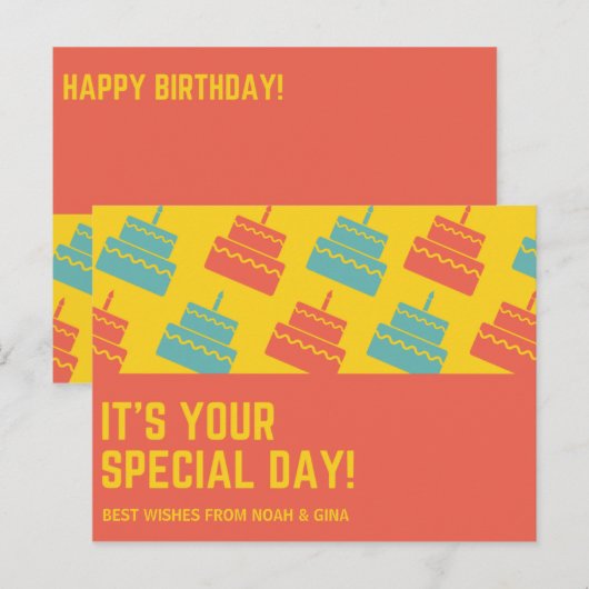 Cakes Birthday Briefkaart (Voorkant / Achterkant)