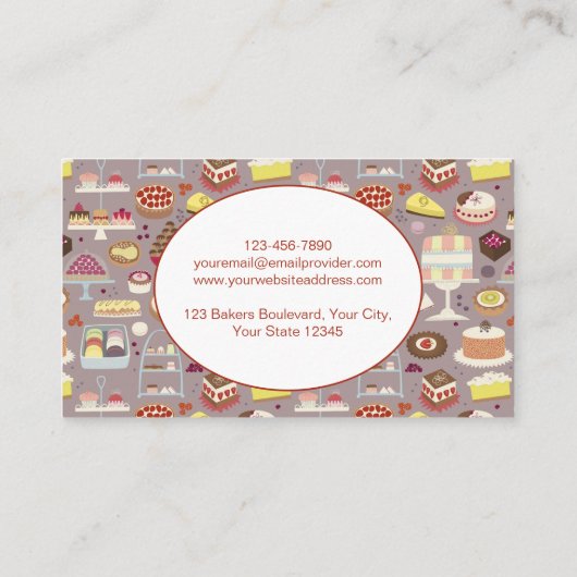 Cakes Catering Baking Visitekaartje (Achterkant)