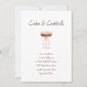 Cakes Cocktails Espresso Martini Pink Bow Party Kaart (Voorkant)