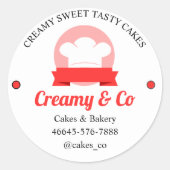 Cakes Custom Bakkerij Label Sticker (Voorkant)