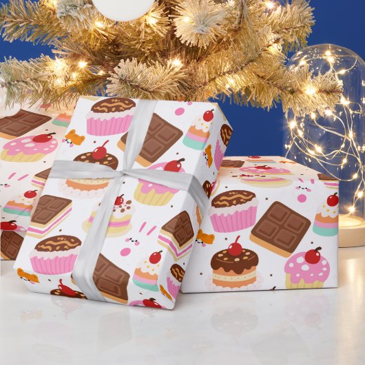 Cakes en chocolade (LEES AUB HIERONDER) Cadeaupapier (Feestdagen)