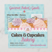 Cakes en Cupcakes Bakkerij Briefkaart (Voorkant / Achterkant)