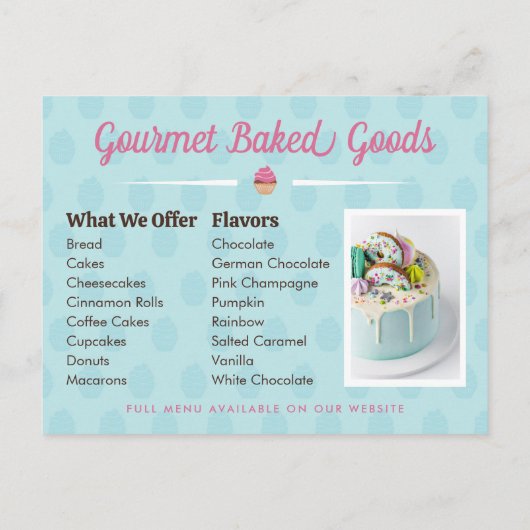 Cakes en Cupcakes Bakkerij Briefkaart (Achterkant)