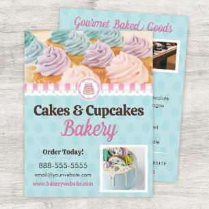 Cakes en Cupcakes Bakkerij Flyer