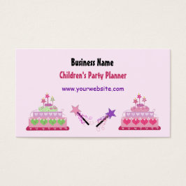 Cakes en Toverstokken Kinderfeest Planner Visitekaartje