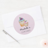 Cakes en Waterverf van vruchten Ronde Sticker (Envelop)