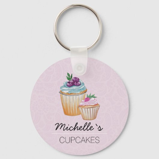 Cakes en Waterverf van vruchten Sleutelhanger (Voorkant)