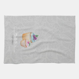 Cakes en Waterverf voor bekers Theedoek