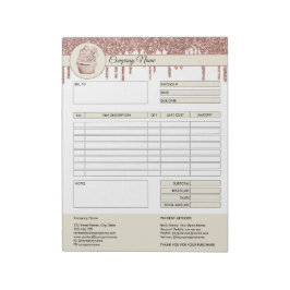 Cakes Factuur Formulier Bedrijfs Offerte Notitieblok