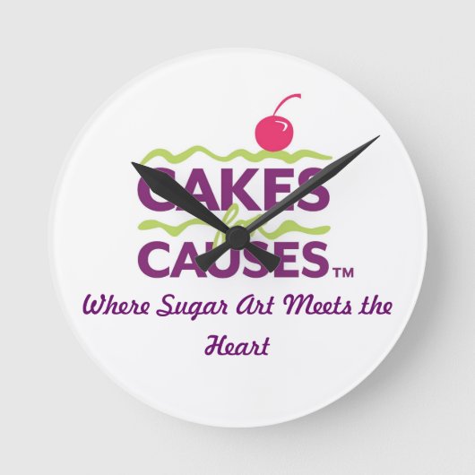 Cakes for Causes Logo Clock Ronde Klok (Voorkant)