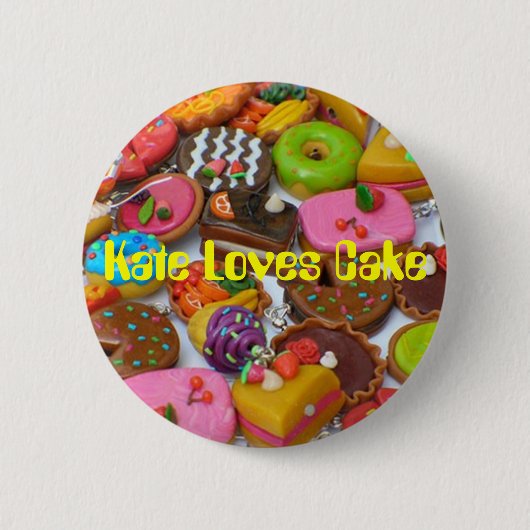 Cakes, Kate Loves Cake Ronde Button 5,7 Cm (Voorkant)
