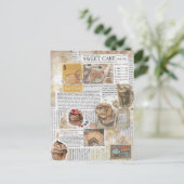 Cakes & Koffie  Ephemera Decoupage Briefkaart (Staand voorkant)