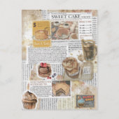 Cakes & Koffie  Ephemera Decoupage Briefkaart (Voorkant)