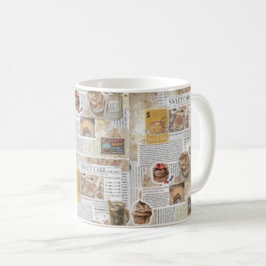 Cakes & Koffie  Ephemera Decoupage Koffiemok (Voorkant rechts)