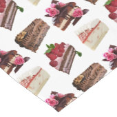 Cakes Lovers Desserts Pattern Quirky Korte Tafelloper (Hoek)