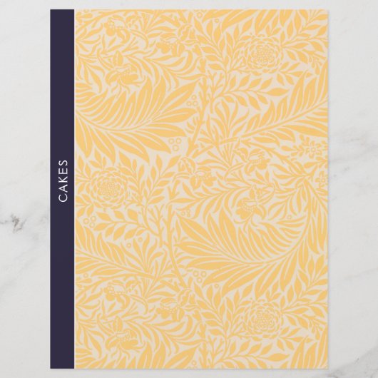 Cakes | Ontvanger divider |  goudbloemen (Achterkant)