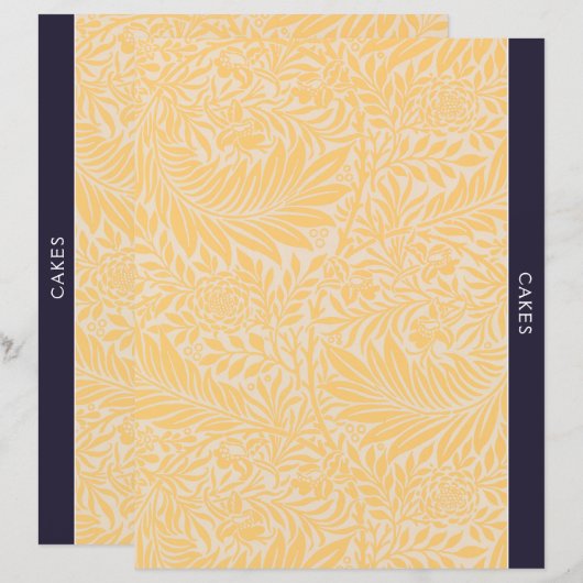 Cakes | Ontvanger divider |  goudbloemen (Voorkant / Achterkant)