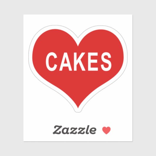 CAKES Rode Hart Vinyl Sticker (Vel)