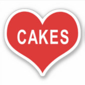 CAKES Rode Hart Vinyl Sticker (Voorkant)