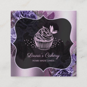 Cakes Snoepjes Cupcake Bakkerij Girly  Craft Vierkante Visitekaartje
