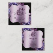 Cakes Snoepjes Cupcake Bakkerij Girly Craft Vierkante Visitekaartje (Voorkant / Achterkant)