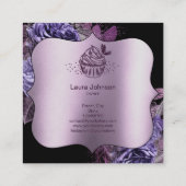 Cakes Snoepjes Cupcake Bakkerij Girly Craft Vierkante Visitekaartje (Achterkant)