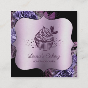 Cakes Snoepjes Cupcake Bakkerij Girly  Craft Vierkante Visitekaartje