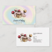 Cakes & snoepjes Cupcake Holografische Bakkerij Visitekaartje (Voorkant / Achterkant)